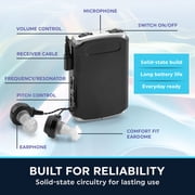 Sound Amplifier - Pocket Sound Voice Enhancer Device with Duo Mic/Ear Plus Extra Headphone and Microphone Set, Personal Hearing Amplifier Device by MEDca