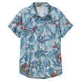 thumbnail image 3 of Men's Marvel Avengers Hawaiian Print Button Down Shirt Light Blue Medium, 3 of 4