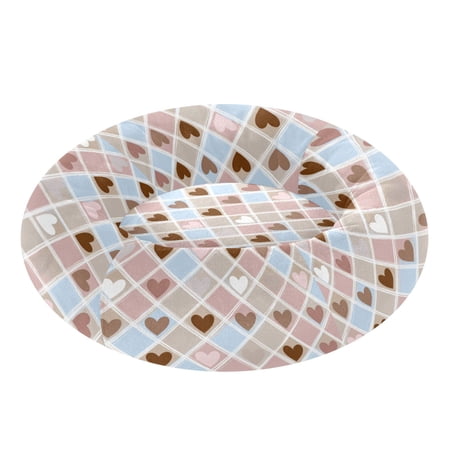 Pet Bed Pet Mat Cozy Removable & Washable Comfort For Cats And Dogs Pastel Heart Argyle Pattern