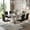Table with Black Chairs, variant on Sumdeal 70'' Faux Marble Dining Table Set for 6 with Black Upholstered Dining Chairs, 70 Inch Modern Marble Kitchen Table and Chairs Set with Chrome Stainless Steel Base