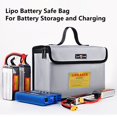 thumbnail image 4 of Portable Fireproof Explosionproof Lipo Battery Guard Bag Large Storage Space for Battery Storage and Charging with Double Metal Zipper Case Pouch  260*130*190mm, 4 of 7