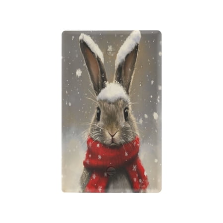 Switch Panel Switch Decoration 2.76x4.53x0.28 Inches Unused Outlet Cover Switch Plate Wall Plates Living Room Kitchen Bedroom Study Switches Little Gray Christmas Rabbit