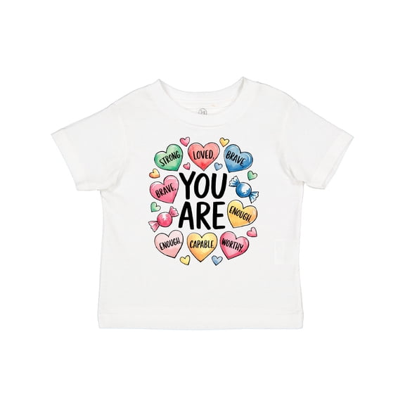 Inktastic Colorful Encouragement You Are Strong Loved Brave Enough Capable Worthy Boys or Girls Toddler T-Shirt