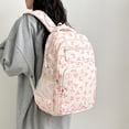 thumbnail image 4 of 3Pcs Bow Print Backpack, Water Resistant School Backpack with Shoulder Bag&Storage Bag, Lightweight Breathable Laptop Bag for Outdoor Travel (White), 4 of 8