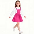 thumbnail image 5 of ASEIDFNSA Girls Suspender Skirt with Bib Front Button Straps Elastic Waist and A Line Fit (Pink,9-10 Years), 5 of 5