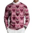 thumbnail image 2 of LWavelet Men's Argyle & Heart Sweater - Classic Texture, Ideal for Valentine's Day Gatherings & Smart Casual Style Hot Pink 3XL, 2 of 6