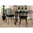 thumbnail image 3 of bali & pari Bohemian Black Finished Rattan and Metal 2-Piece Dining Chair Set, 3 of 11