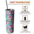 thumbnail image 6 of 20oz Breast Cancer Skinny Tumblers Stainless Steel Tumbler with Lid and Straw,Vacuum Insulated Double Wall Travel Tumbler Cups with Cleaning Brush for Coffee,Tea, 6 of 6