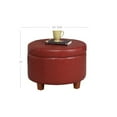 thumbnail image 3 of HomePop Large Leatherette Storage Ottoman, Red, 3 of 5