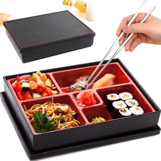 15pcs Disposable Lunchbox Plastic Japanese Eco-friendly Bento Box Sushi Box  Portable Food Storage Container for Kitchen Restaurant (Three Compartments