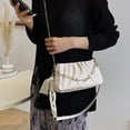 thumbnail image 3 of Bolso de hombro para mujer, cartera pequeña de piel, bolso plisado con cuerpo cruzado informal, 3 of 5