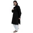 thumbnail image 2 of Atasi Mens Henley Solid Long Sleeve Kurta Mandarin Collar Ethnic Long Wear-8985, 2 of 7