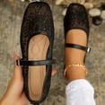 thumbnail image 2 of Wensltd Women Shoes Spring Fall Square Toe Flats Lace Design Mesh Upper Cutout Style Shoes Dressy Wear, 2 of 8