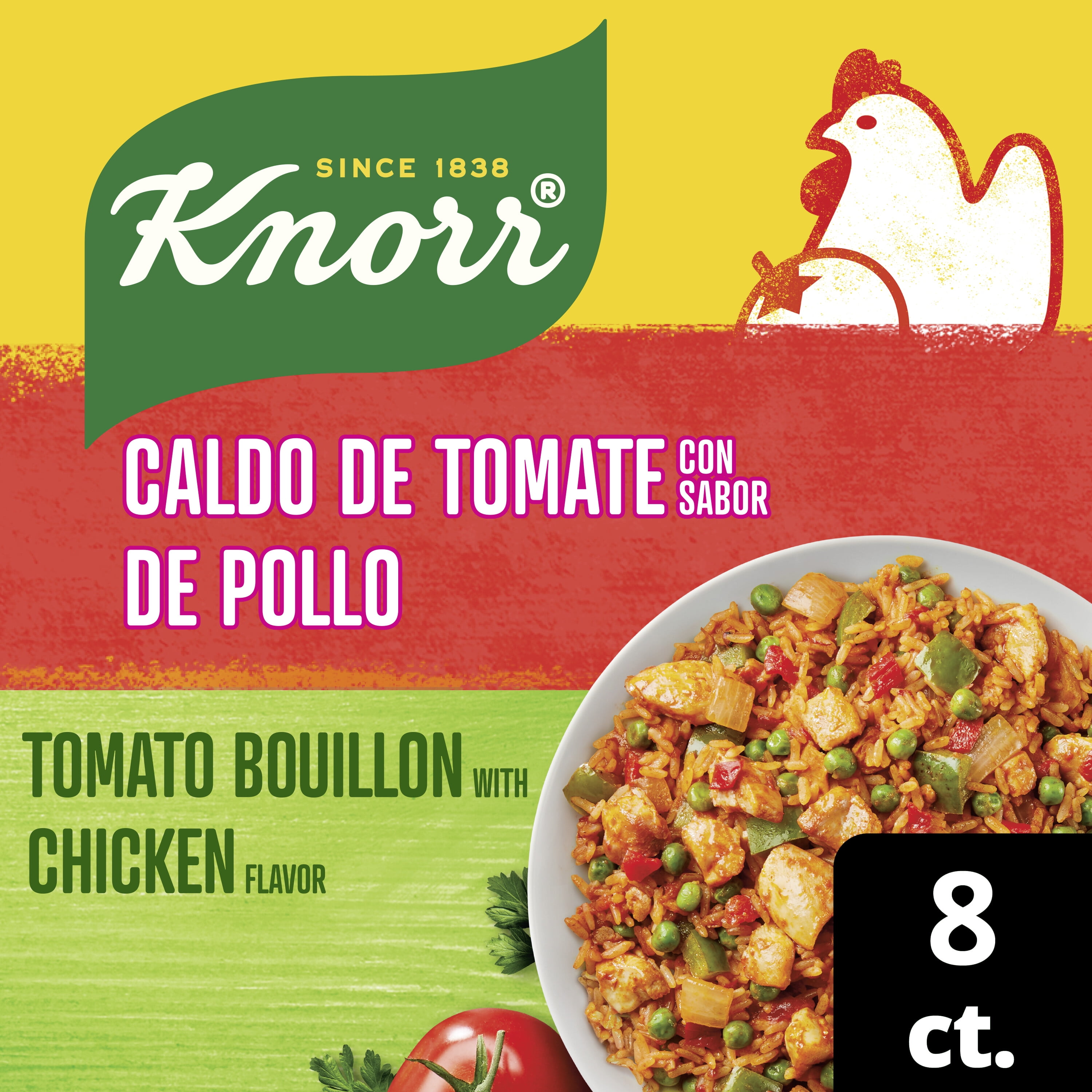(24 pack) Knorr Tomato with Chicken Flavor Bouillon Cubes, 3.1 oz 8 Pack
