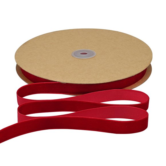 Cinta Simplegoal de terciopelo rojo de 1,6 cm x 22,86 m para proyectos de bricolaje