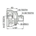 thumbnail image 2 of Febest OUTER CV JOINT 27X59.5X38 # 1710-A4B6A45 OEM 8E0498099GX, 2 of 2