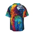 thumbnail image 4 of Balery Colorful Parrot Jungle Dream Men's Casual Button Down Shirt Short Sleeve Textured Summer Cuban Beach Shirts-Small, 4 of 7