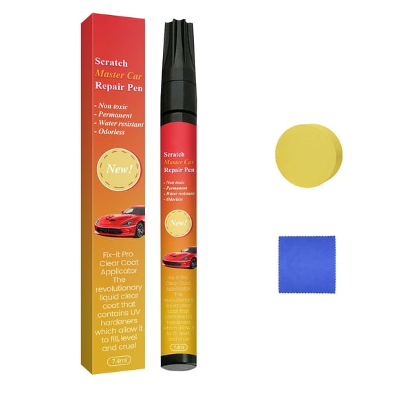 Car Scratch Repair Pen Touch Up Paint Kit, Automotive Scratch Remover with Applicator Sponges, Clear Coat Scratch Fix for Cars, Trucks, Motorcycles, Vehicle Paint Scratch Repair Solution