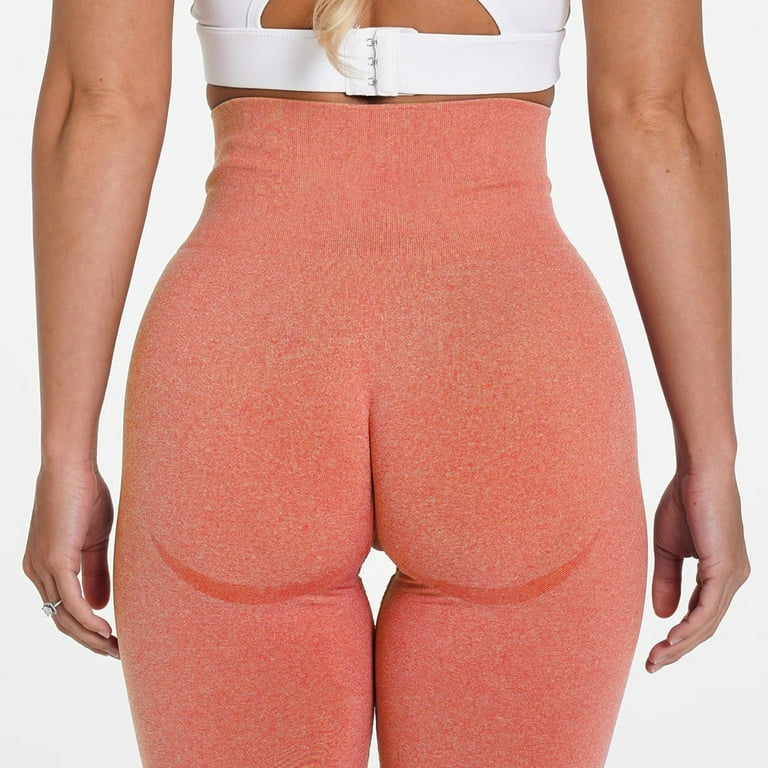 MRULIC yoga pants Pants HipUp Pants Fitness Tightfitting Women's Stretch Yoga  Yoga Pants Orange + S 