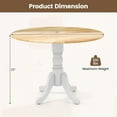thumbnail image 2 of Round Dining Table, 40’’ Pedestal Kitchen Table with Round Tabletop & Rubber Wood Legs, Modern Dinner Table for Kitchen, Dining Living Room, Farmhouse, Restaurant (Natural & White), 2 of 18