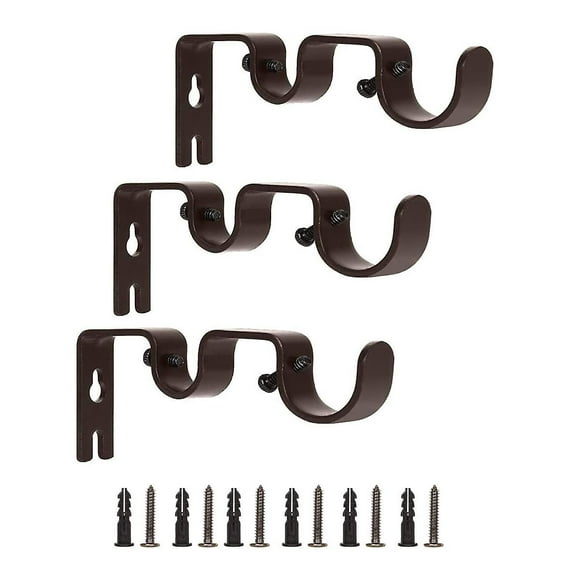 3 PCS Double curtain rod with heavy metal curtain pole