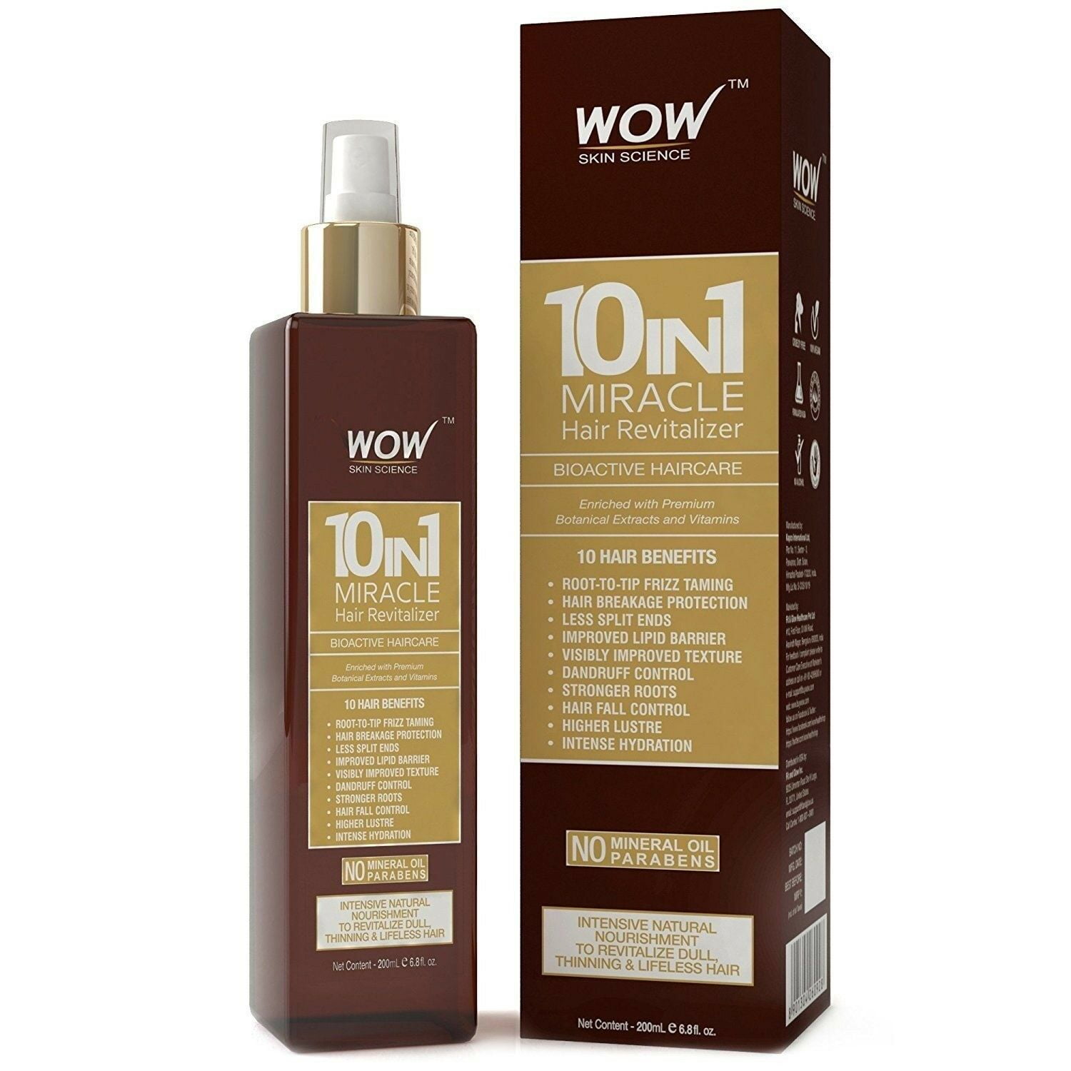 WOW Leave In Conditioner Spray Hair Revitalizer Mist For Curly