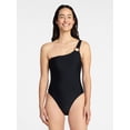 thumbnail image 4 of Time and Tru Women's and Women's Plus One Shoulder One Piece Swimsuit, Sizes XS-3X, Family Swim, 4 of 6