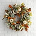 thumbnail image 3 of 18" Fall Wreath Fall Decorations for Front Door with Pumpkins Berry Artificial Maples Leaves Wreath Autumns Harvest Fall Thanksgivings Decoration Indoor Outdoor, 3 of 7