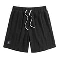 thumbnail image 6 of Mens Shorts Casual Summer Elastic Waist Textured Wide Straight Leg Loose Fit Lounge Shorts with Pockets, 6 of 6