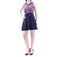 thumbnail image 3 of Emerald Sundae Chemise à Carreaux pour Femmes Robe Ligne A, Marine/vin, Moyen, 3 of 4