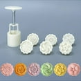 thumbnail image 2 of 50g Moon Cake Mold 6pcs 3D Flower Stamps Barrel Mooncake Hand Pressure Pastry Mould DIY Bakware, 2 of 12