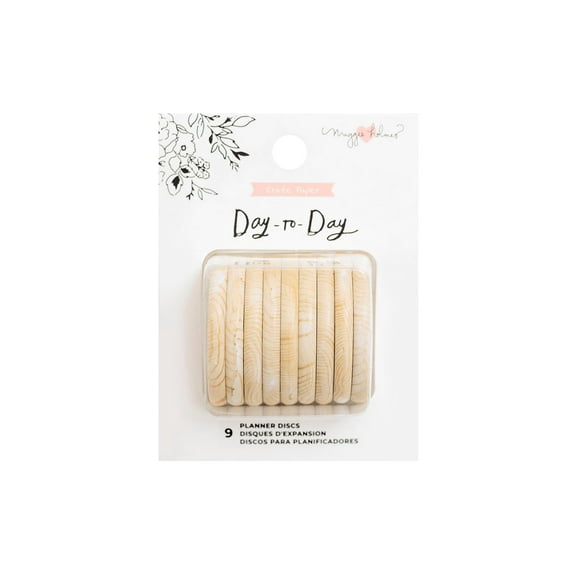 American Crafts Maggie Holmes Day To Day Daily Planner Discs Medium Wood 9pc