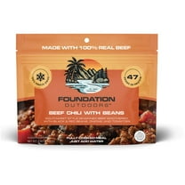 Foundation Outdoors Beef Chili with Beans, Freeze Dried Backpacking & Camping Food, Emergency Food, High Protein Meal