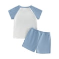 thumbnail image 6 of mgoYE Baby Boy Clothes 6-9 Months Toddler Baby Boy Summer Clothes Embroidered Letter Short Sleeve T-Shirts Elastic Shorts Newborn Infant Boy Outfits(Blue,0-6 Months), 6 of 6