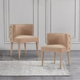 thumbnail image 2 of Manhattan Comfort Maya Dining Chair with Solid Wood Frame in Cream, 2 of 10
