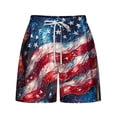 thumbnail image 4 of Taqqpue 4th of July Shorts for Women USA Flag Printed Elastic Waist Drawstring Summer Casual Shorts, 4 of 5