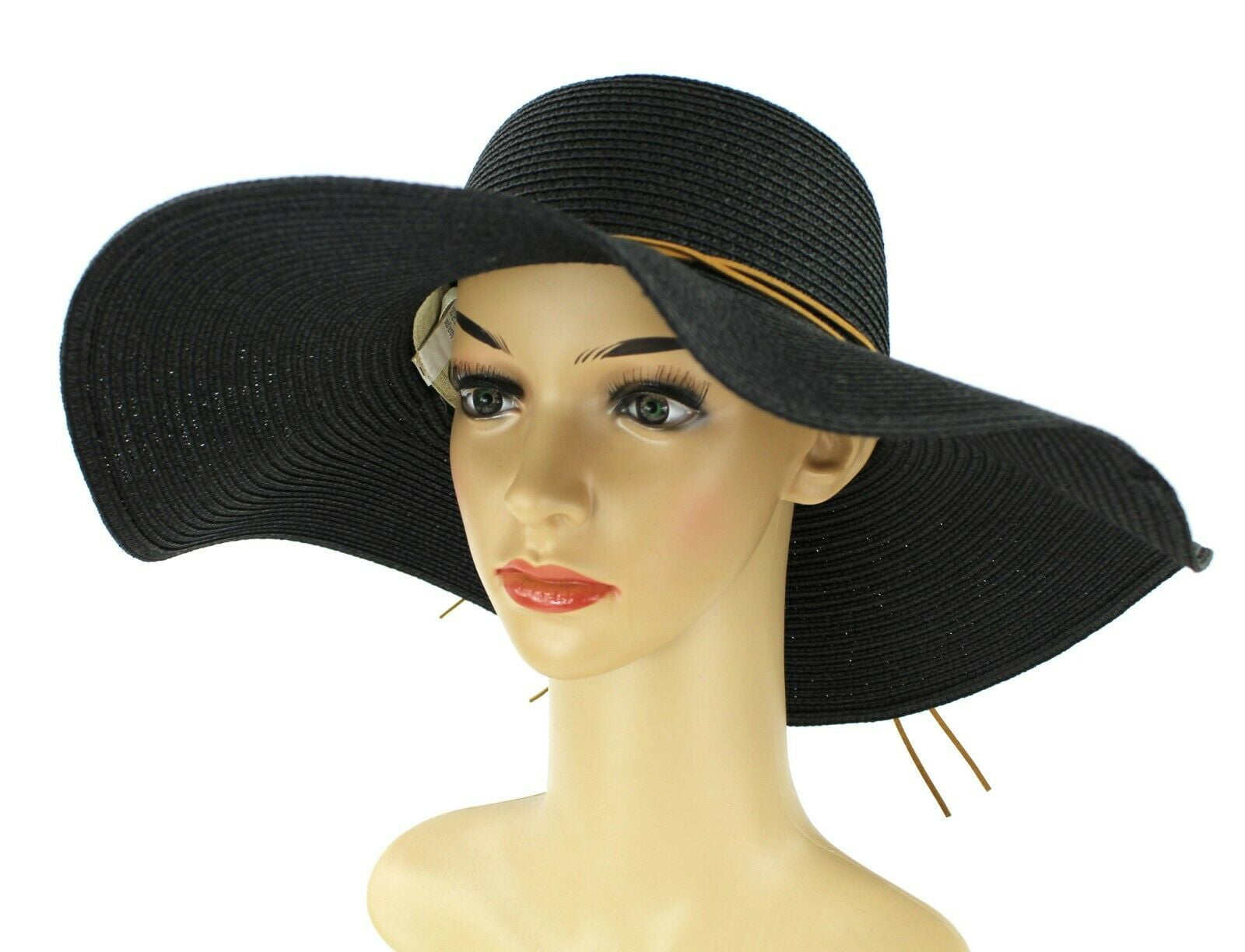 Womens Summer Large Floppy Folding Wide Brim Cap Sun Straw Beach Hat