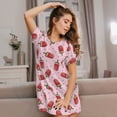 thumbnail image 3 of Yiaed Watermelon Ice Cream Print Women's Loose-Fit Short Sleeve Nightgown, Soft and Comfortable Sleep Dress for Relaxation and Sleepwear, 3 of 6