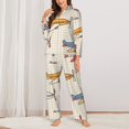 thumbnail image 2 of Sikiie Striped Vintage Planes Women's Long-Sleeve Shirt and Full-Length Bottom Pajama Set (s-xxl)-, 2 of 7