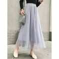thumbnail image 5 of Elegant Women Tulle Skirt  Korean Fashion Mesh White A Line Ladies Pleated Skirt Summer Chic High Waist Black Party Faldas, 5 of 10