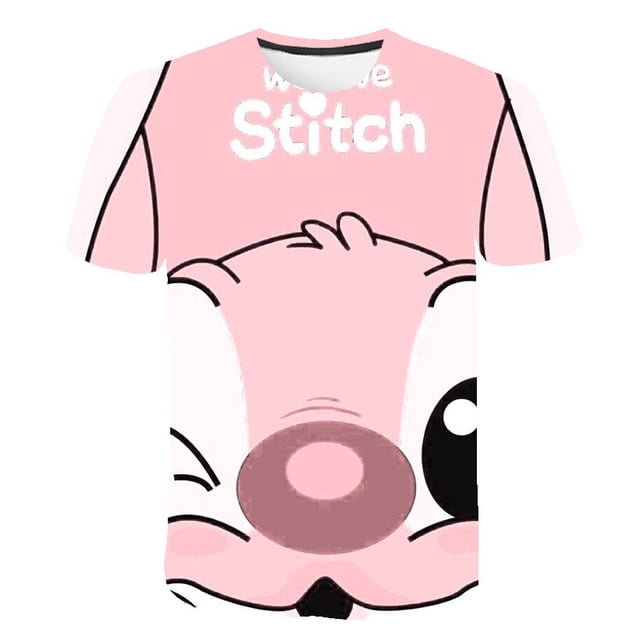Disney Stitch camiseta niños verano dibujos animados Top camiseta moda niños niñas 3D impresión Cool camiseta Bottoming gran oferta Tees6T Gao Jinjia LED