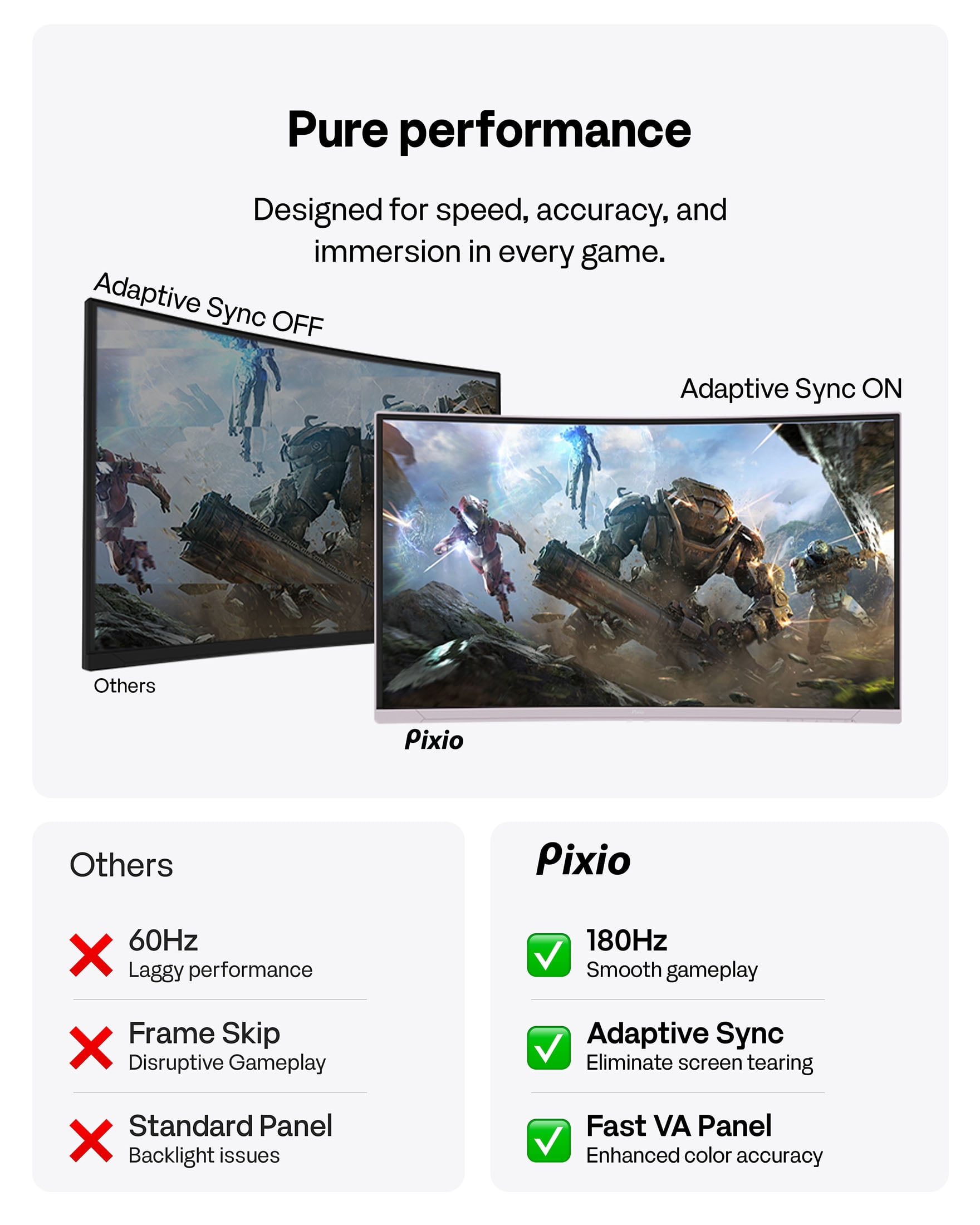Pixio PXC278 Wave Pink 27 inch 180Hz Refresh Rate QHD 1440p Resolution 1650R Curved Fast VA Panel 1ms GTG Response Time Adaptive Sync HDR Curved Gaming Monitor