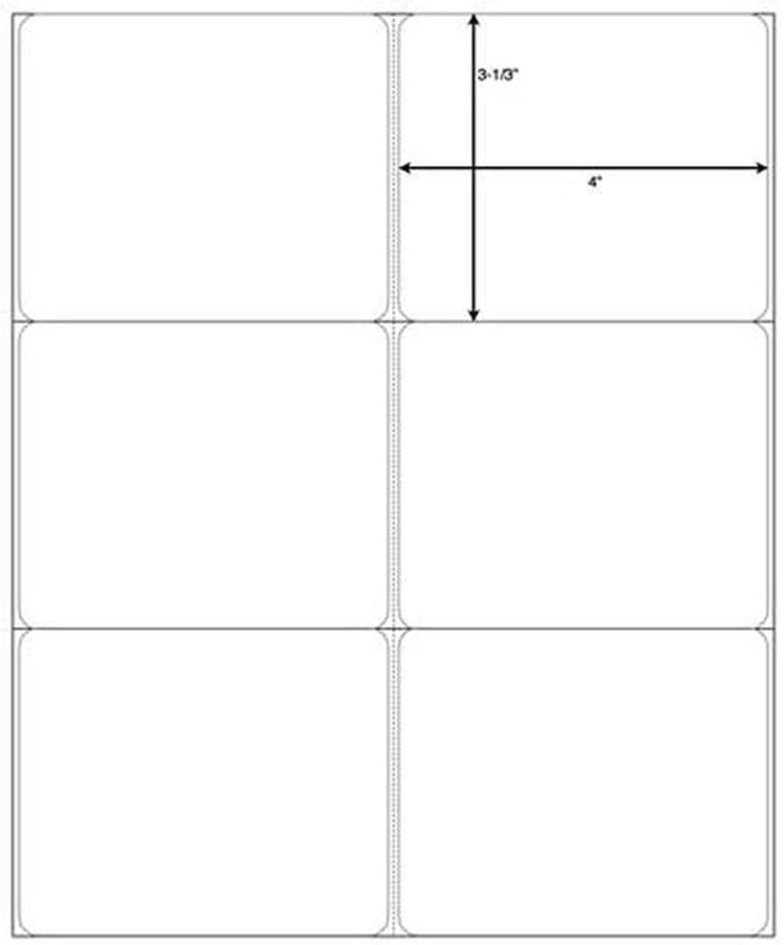 5 X 600 Universal Labels - (6) up labels. 4 X 3.33 in Size, Use with Avery Template 5164, 5264 to create. Heavyweight Label that works in all inkjet & ...