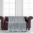 thumbnail image 3 of Unique Bargains Fuzzy Plush Flannel Fleece Throw Blanket Light Gray 59" x 78", 3 of 8