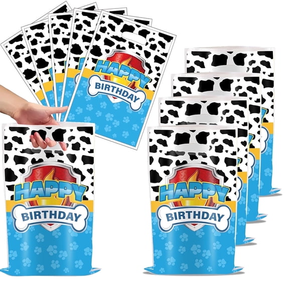 20 PCS Birthday Party Gift Bags Dog Party Bags Paw Patrol Gift Bags Paw Favor Bags Dog Theme Goodie Bags