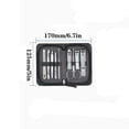 thumbnail image 2 of Professional Manicure and Pedicure Set 10Piece Stainless Steel Nail Care Kit with Travel Case (Black/Brown), 2 of 4