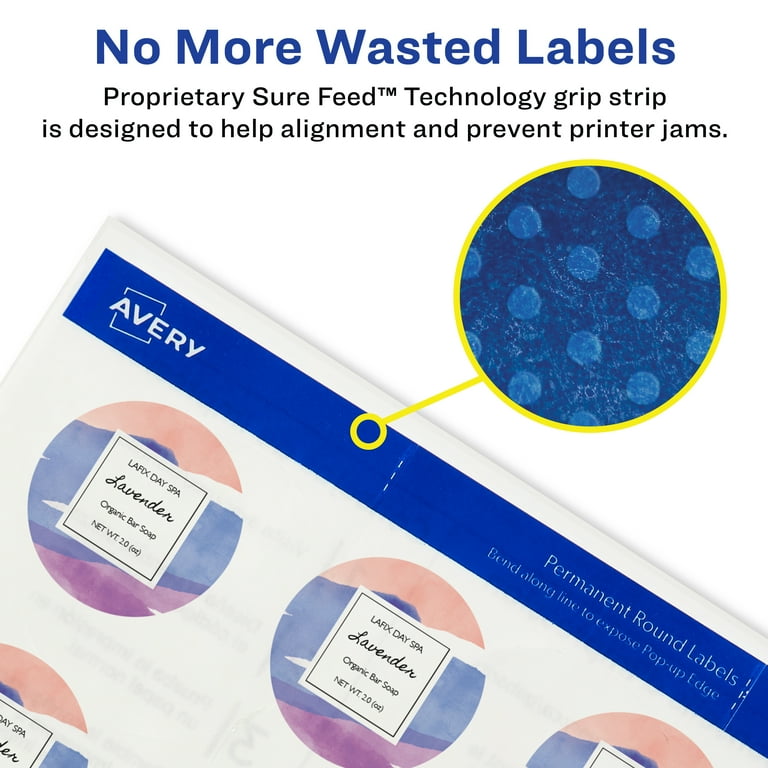 Avery Printable Round Labels with Sure Feed, 2
