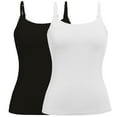 thumbnail image 3 of MANIFIQUE 2 Packs Womens Modal Built-in Bra Padded Camisole Yoga Tanks Tops, 3 of 7
