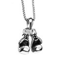 thumbnail image 5 of HOOUN Mens Silver 3D Boxing Gloves Pendant Necklace Punk Biker Jewelry Box Chain 24", 5 of 6