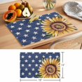 thumbnail image 6 of Sunflower 4th of July Placemats Set of 6 Blue Star Independence Day Place Mats Indoor Wipeable Table Mats Washable Cloth Dining Table Placemats for Kitchen Holiday Party Home Decor 13x19 Inch, 6 of 9